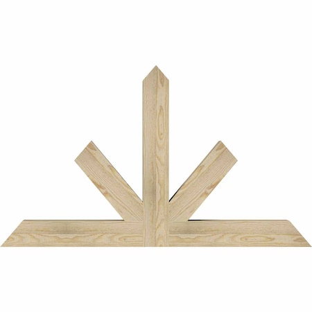 Ekena Millwork Saratoga Rough Sawn Timber Gable Bracket, Douglas Fir, 48"W x 28"H x 4"D x 4"F, 14/12 Pitch GBW048X28X0404SAR00RDF